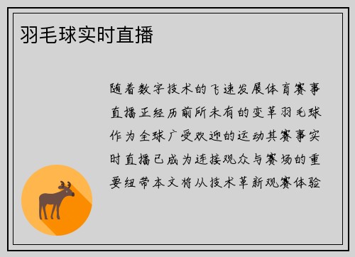 羽毛球实时直播